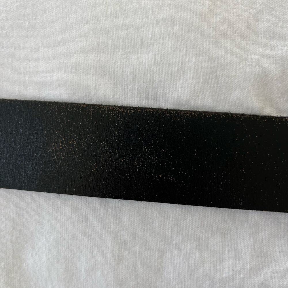 All Saints Weathered Black Leather Men’s Belt Gold Hardware Size Large - Picture 6 of 6